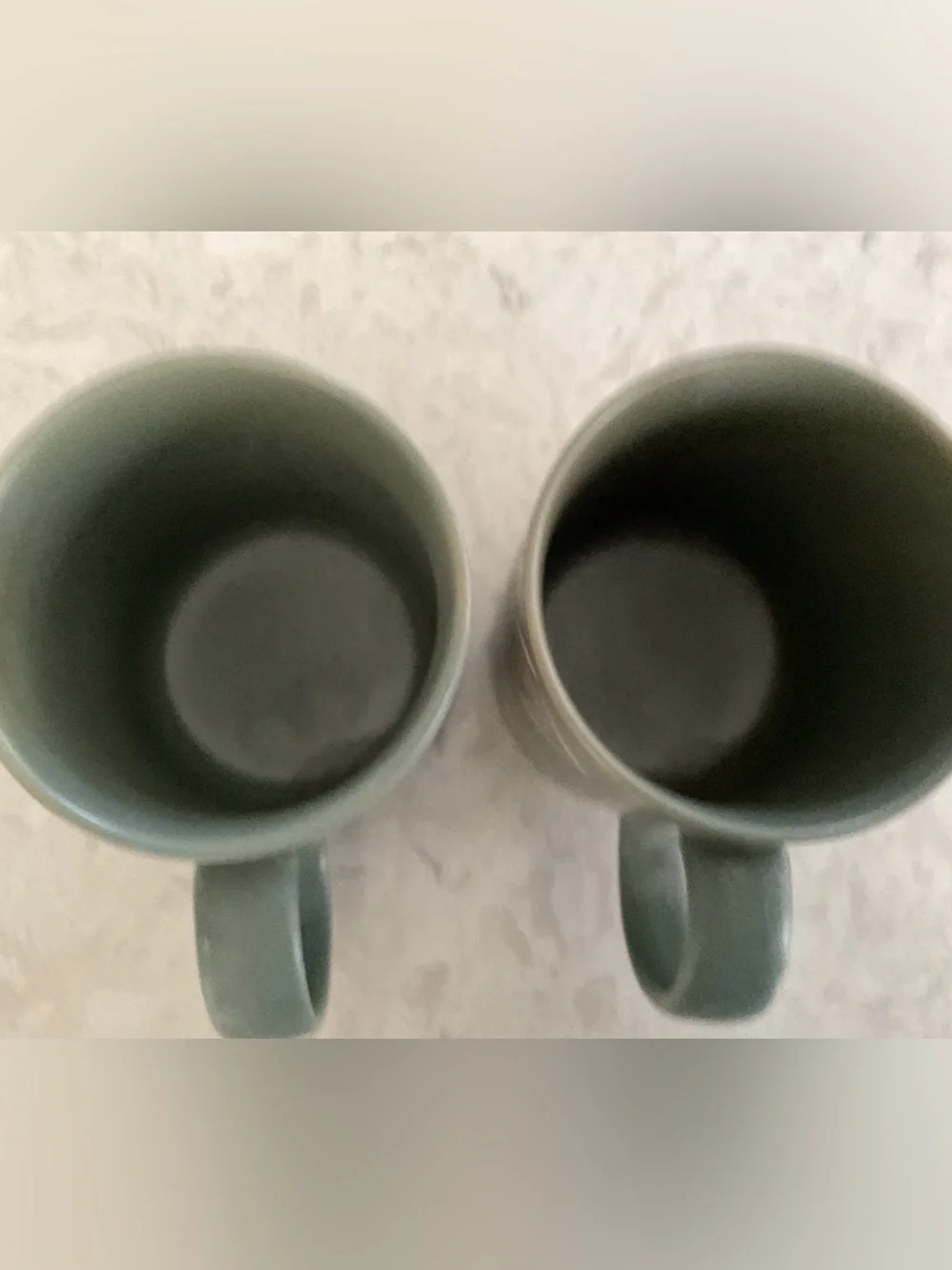 Pottery Barn Vintage Aztec Sgraffto Bongo Green Mugs, Set of 2